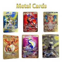 Pokemon Metal Card 10000 Points Arceus Charizard Super Card Golden English Mewtwo Vmax GX EX Anime Collection Cards Gift★