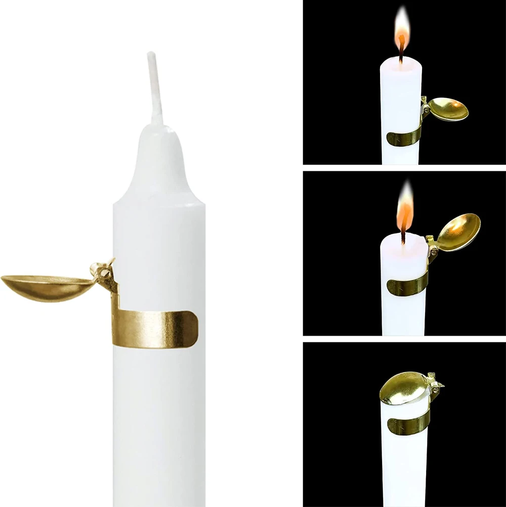 Prata de ouro automático vela snuffer extintor chama vela com segurança wick chama extintor clipe para casa interior ao ar livre