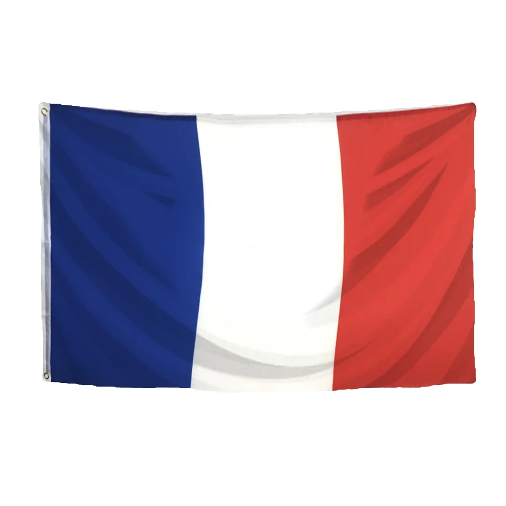 French national flag for festivals and celebrations, home decoration banner, hand-waving car flag with plastic flagpole