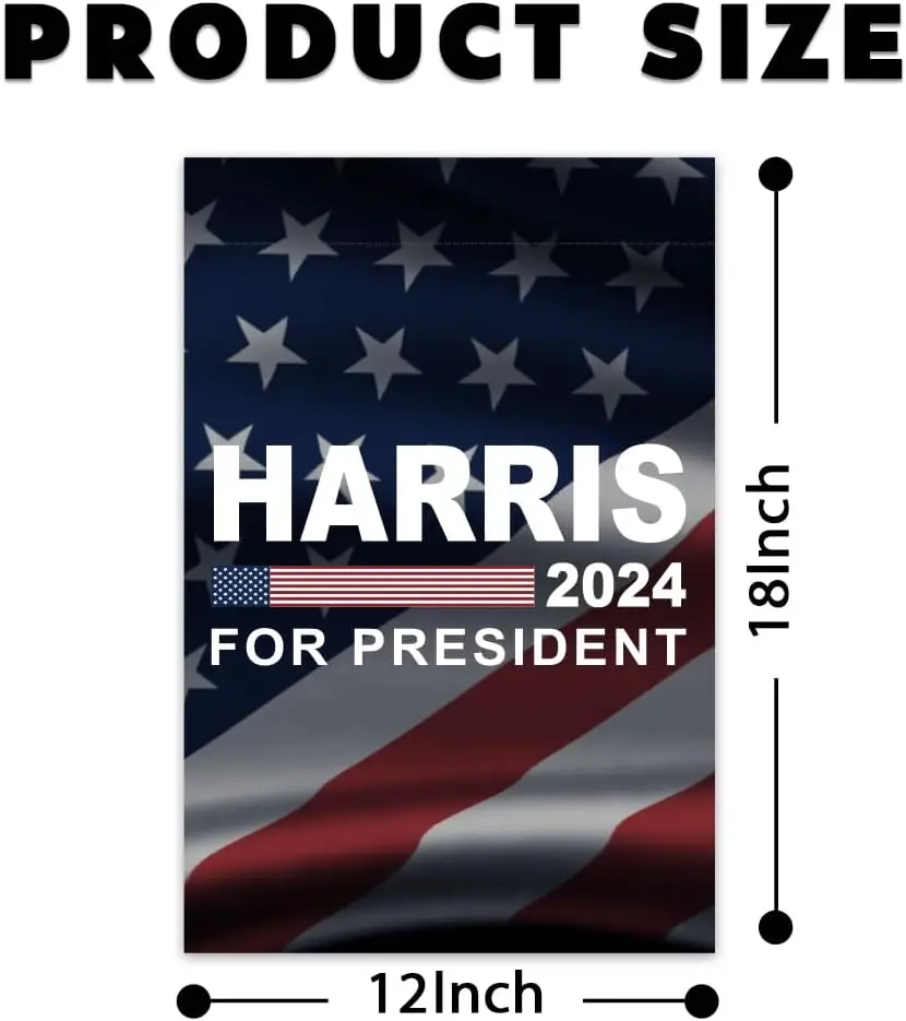 Kamala Harris 2024 Flag Kamala Harris 2024 President Garden Flags 12x18Inch Harris for the People Garden Flag for Garden Yard De