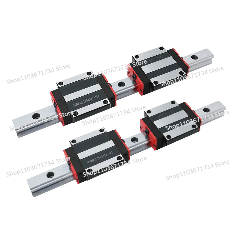 شحن سريع دليل CNC 2 قطعة HGR25 خطي مربع السكك الحديدية 1400 مللي متر-2600 مللي متر + 4 قطعة عربات الشرائح HGH25CA أو HGW25CC لأجزاء CNC
