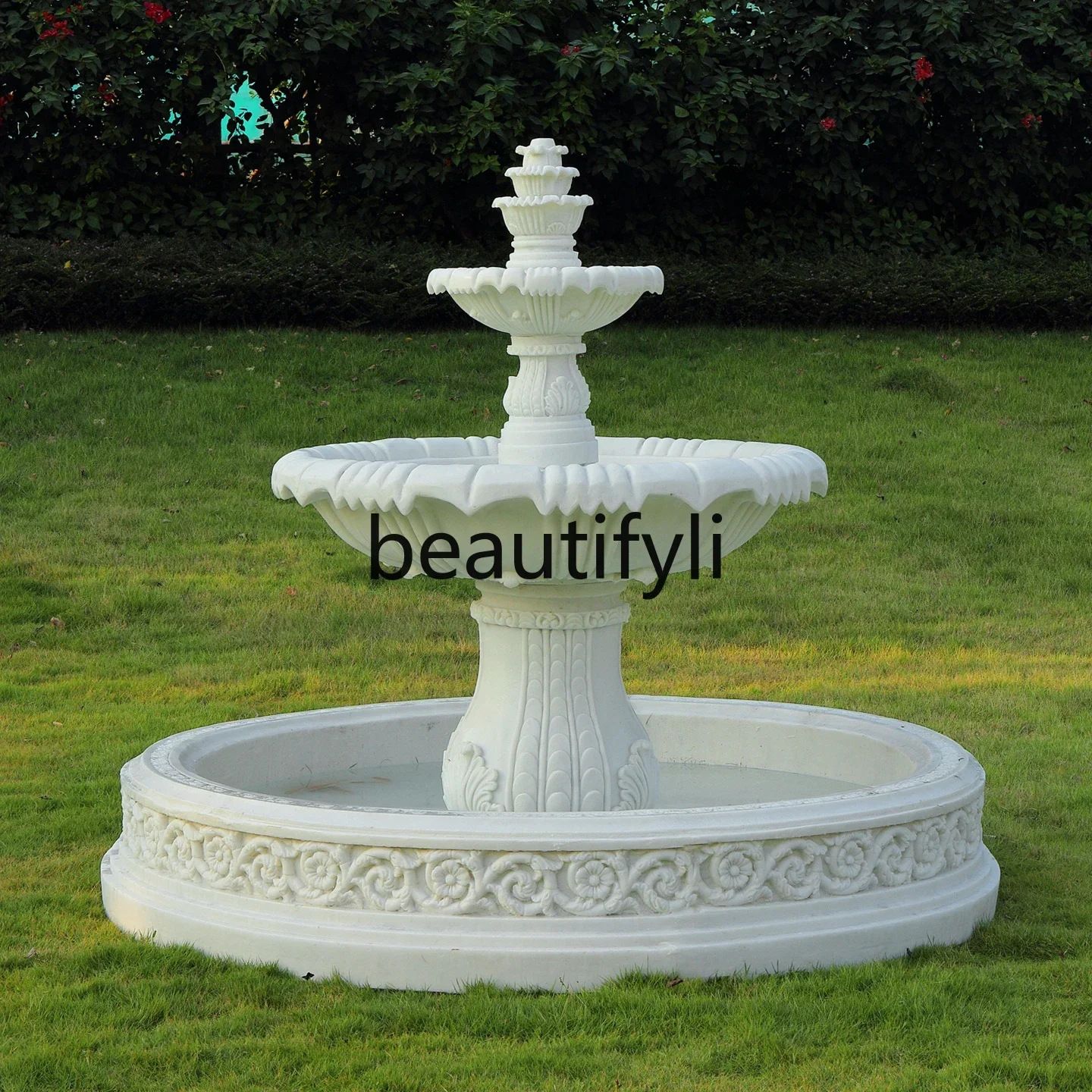 GG European Style Water Fountain Water Pool Landscape Decoration Ornament Garden Outdoor Courtyard Water Feature