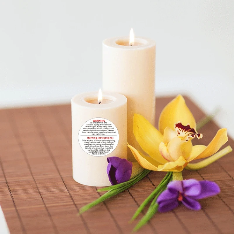 100-500pcs Candle Warning Stickers 1inch/1.5inch Candle Jar Container Labels Wax Melting Safety Label