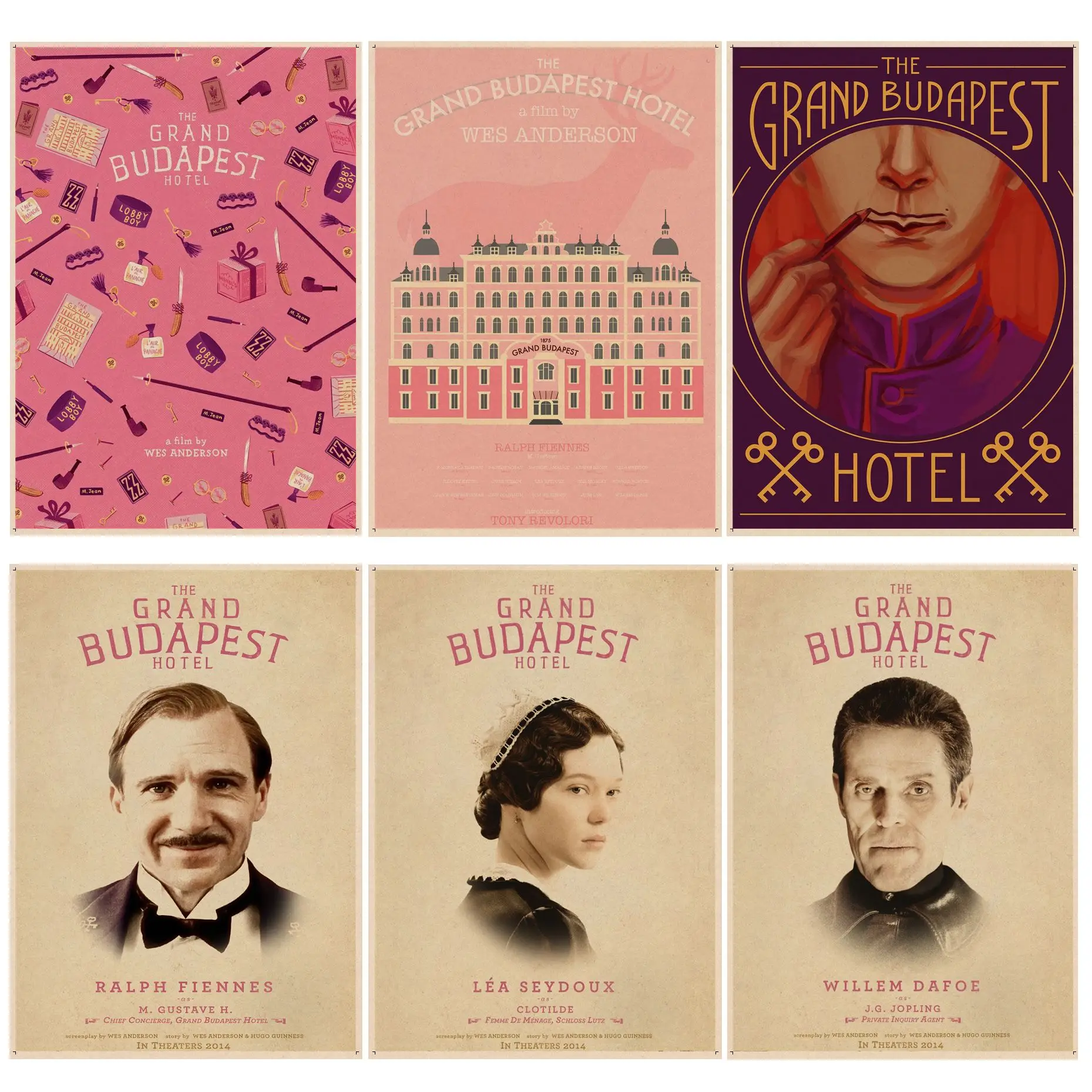 The Grand Budapest Hotel Movie Movie Posters Vintage Room Bar Cafe Decor Decor Art Wall Stickers