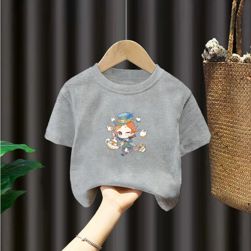 3D printing children's short-sleeved T-shirt fitness top fashion popular children's clothing cartoon animation loose