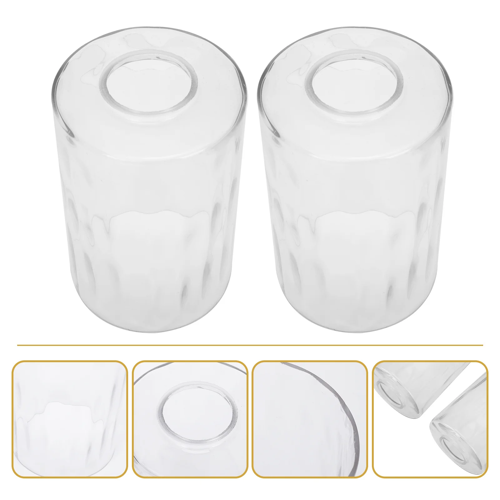 

2Pcs Transparent Glass Lampshade Durable Simple Lampshade for Home Wall Floor Light Cover Decorative Lamp Covers