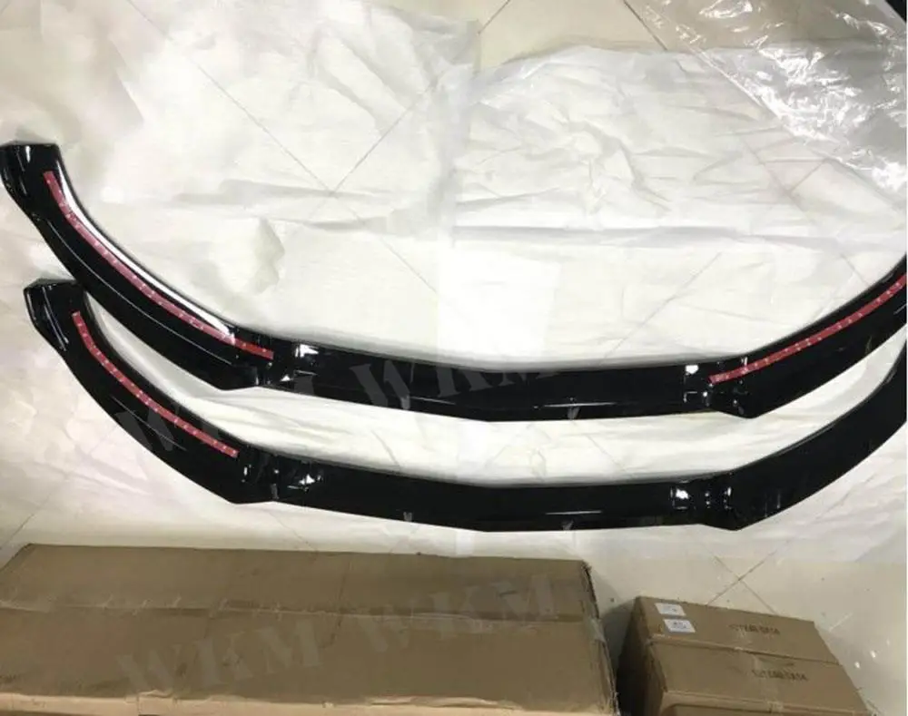 

JCYECF ABS Gloss Black Front Bumper Lip Spoiler For Benz W205 C205 C200 C300 C43 AMG Standard 2014-2019 Front Lip Chin
