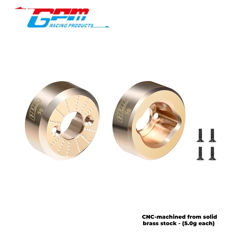

GPM SCX30/22X 2PCS BRASS REAR (5G) HUBS FOR AXIAL 1/30 SCX30 FORD BRONCO / SCX30 JEEP WRANGLER JLU RC Upgrade