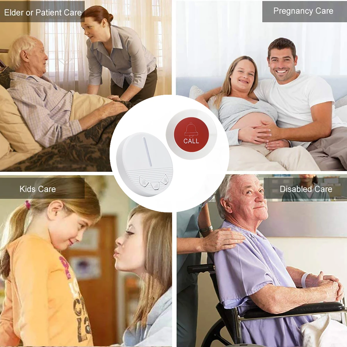 Ycall Smart Wireless Emergency Call System Light Bell with Caregiver Pager Button for Elderly Seniors Hospital