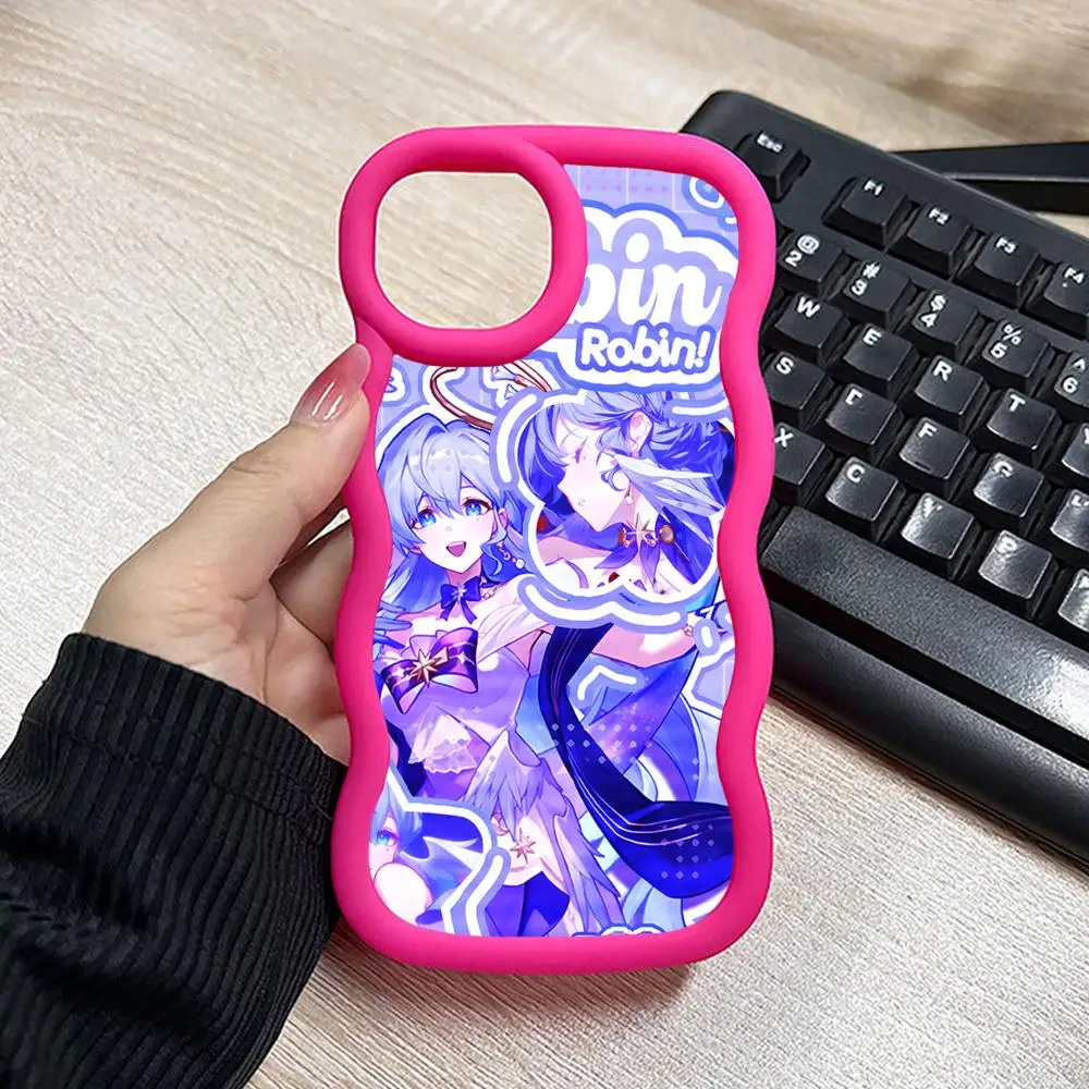 

Чехол HSR Robin Wavy Edge TPU для iPhone 17 16 15 14 13 12 11 Air Pro Max Plus, цветной