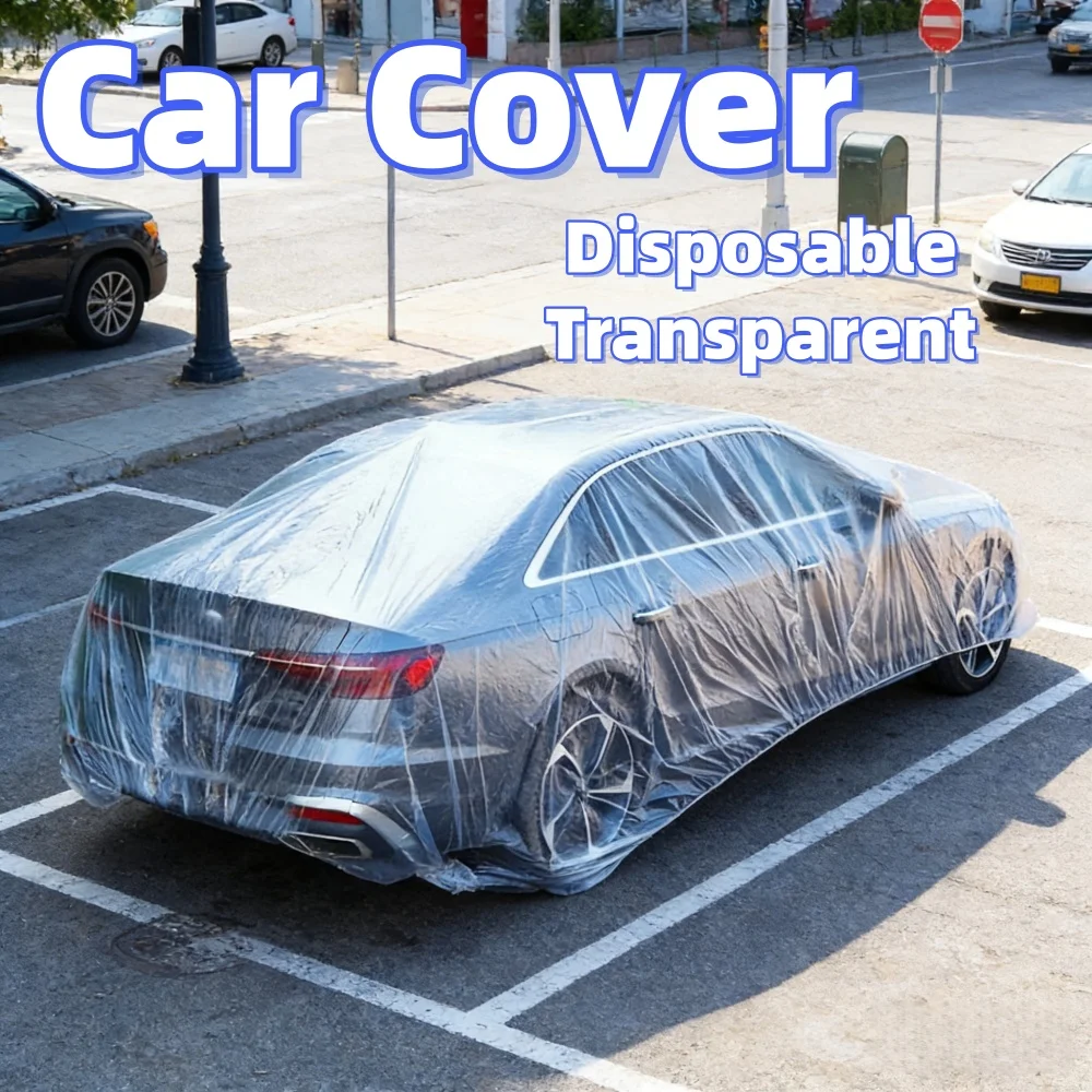 

Disposable Transparent Car Cover Universal PEVA Dustproof Scratch Elastic Dust Cover Automobile Exterior Protection Accessories