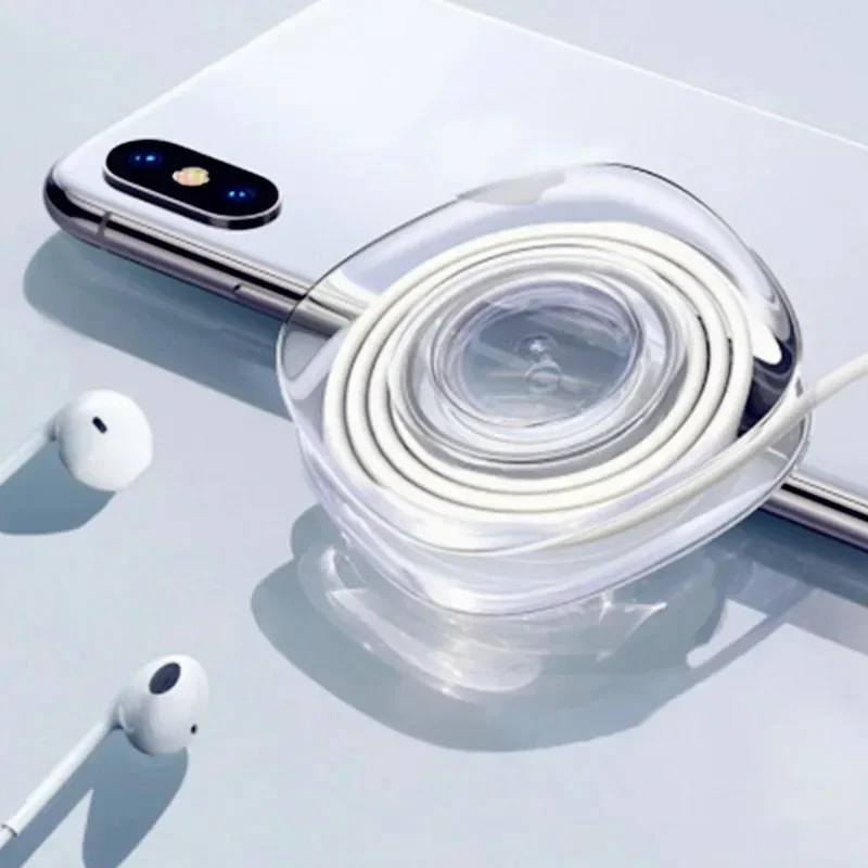 Nano pegatinas para enrollador de cables de coche, almohadillas de goma, cinta de doble cara para cables de auriculares y Cables de datos, herramienta organizadora de almacenamiento para coche pequeño
