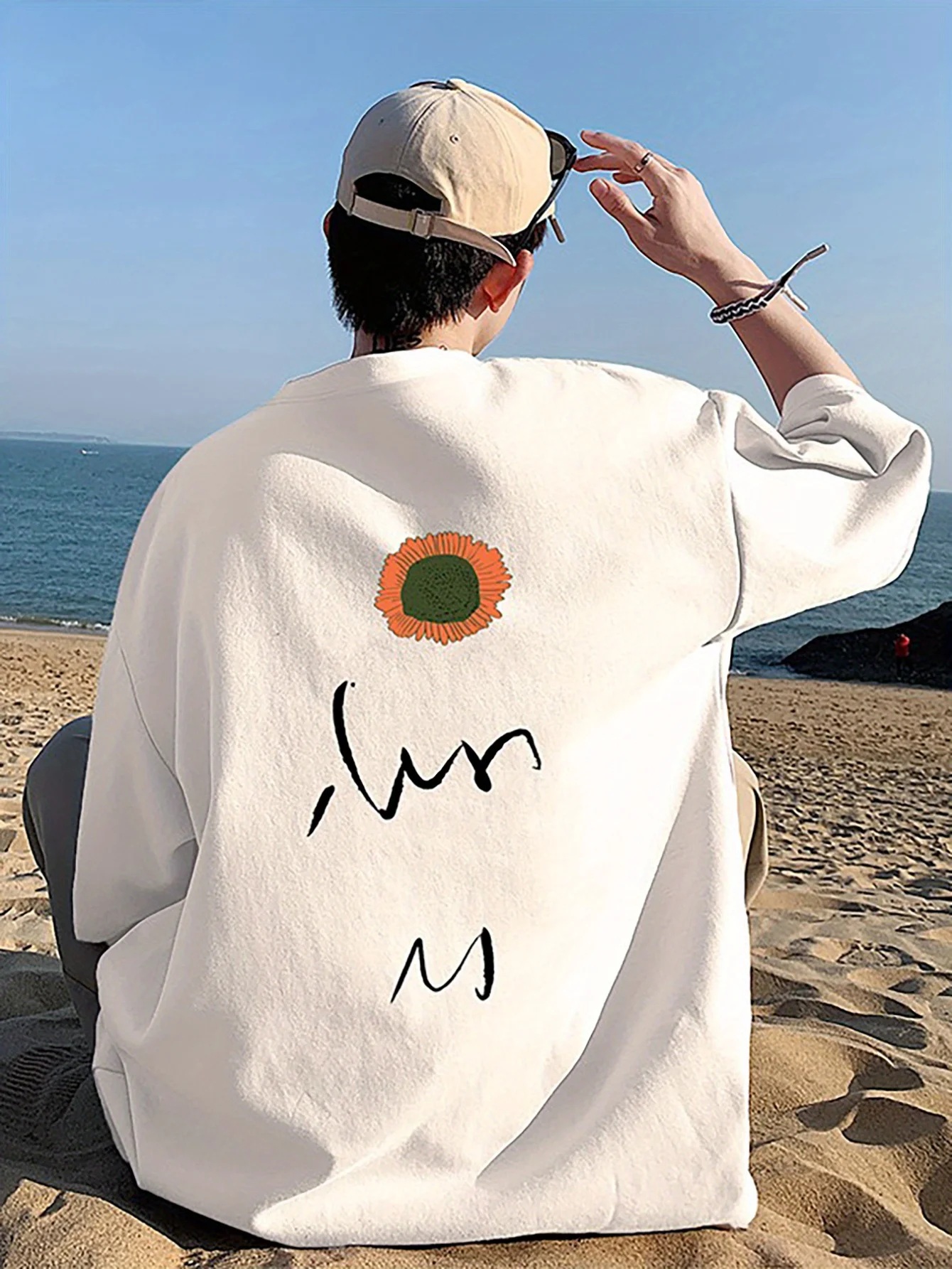 

Поп-мужская летняя футболка из 100% чистого хлопка, модная повседневная спортивная свободная футболка с цветочным принтом и круглым вырезом с короткими рукавами, топ