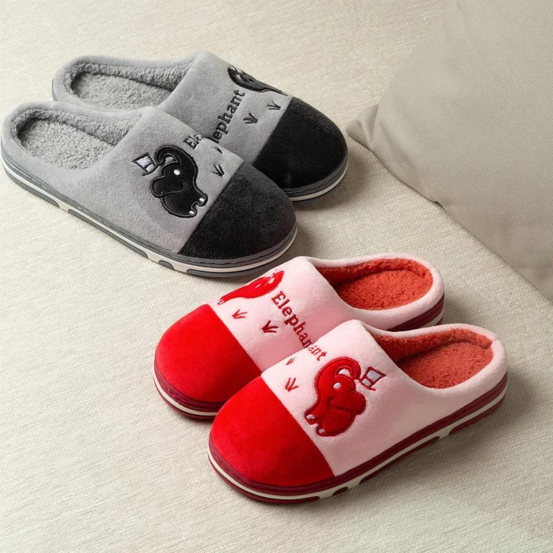Trend Winter Couple Indoor Non-slip For Men Women Flip Flops Warm Slippers Home Slides Casual Bedroom Soft Shoes Big Size