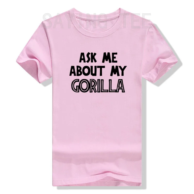 Fragen Sie mich nach meinem Gorilla-T-Shirt für Männer und Jungen, lustiges Retro-Dschungel-Affen-Loose-Top, Persönlichkeits-T-Shirt aus weicher Baumwolle, originelles Geschenk – Detail 12