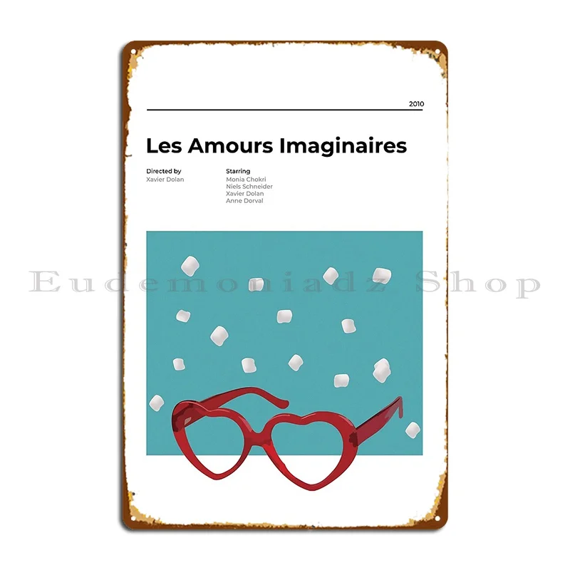 Les Amours Imaginaires Heartbeats Minimalist Movie Poster Xavier Dolan Metal Sign Designer Decoration Party Tin Sign Poster