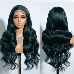 Synthetic Lace Front Wigs Dark Green Black Wigs Body Wave 26“ Wig Ombre Blonde Lace Wig Synthetic Fiber  Wigs Heat Resistant