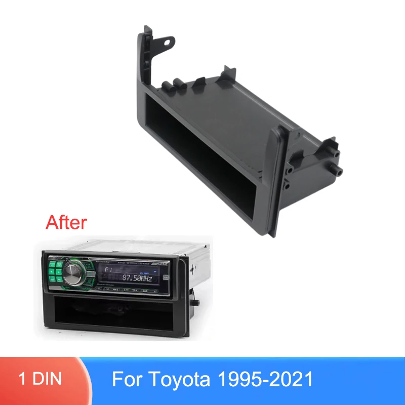 1 Din Radio Fascia Panel For Toyota Avensis Celica GT86 Hiace Hilux 1995-2021 Stereo Dash Frame With Storage Pocket