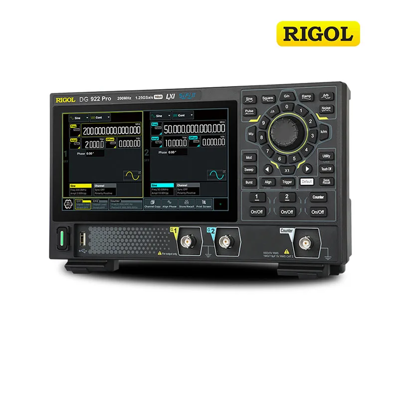 RIGOL Super Light Function / Arbitrary Waveform Generator DG900 Pro,2 Channel 1.25Gsa/s,70 -200 MHz With 7inch touchscreen