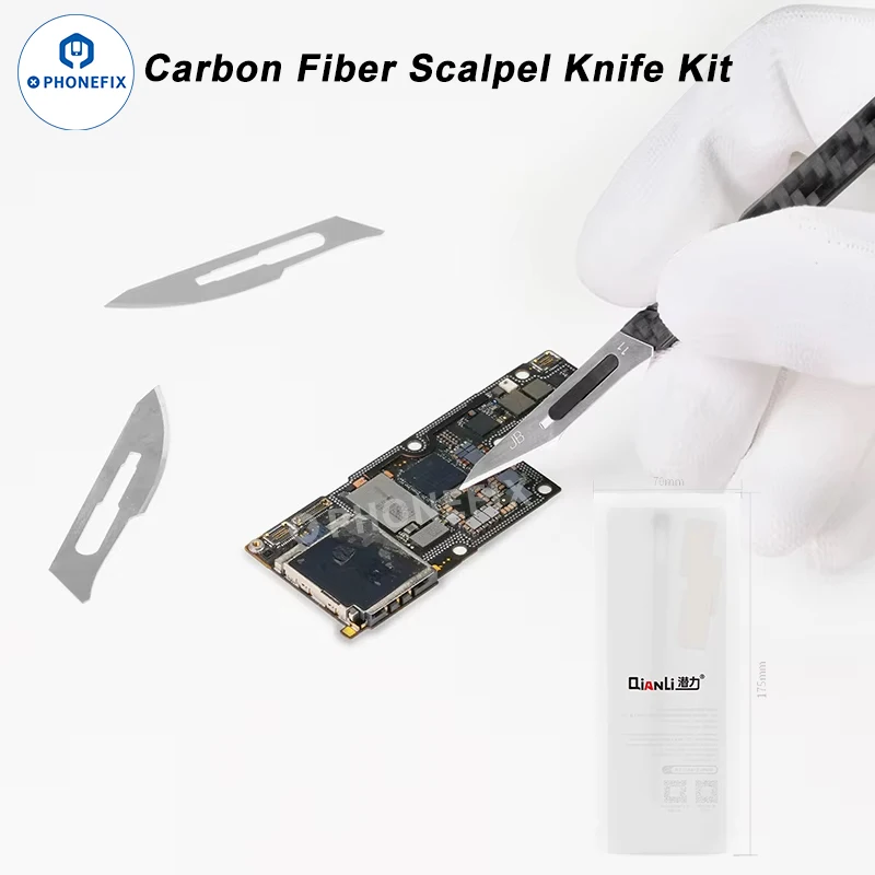 Qianli TX01 Carbon Fiber Glas Chip Remover Klinge Universal Telefon Kleber Entschleimung Zurück Abdeckung Demontage Werkzeug mit 3 Stücke # 11-Klinge