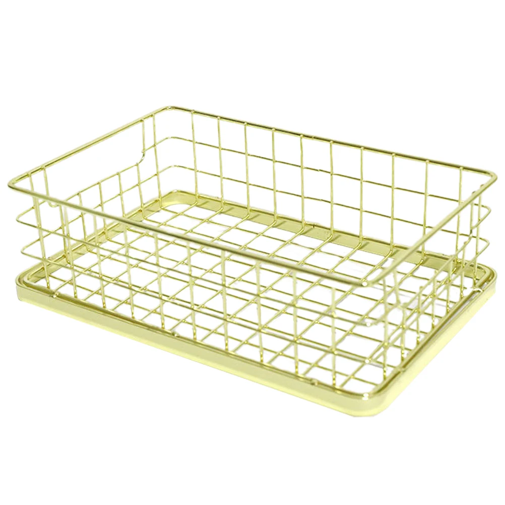 

Storage Basket Household Finishing for Bedroom Home Sundries Container Wrought Iron