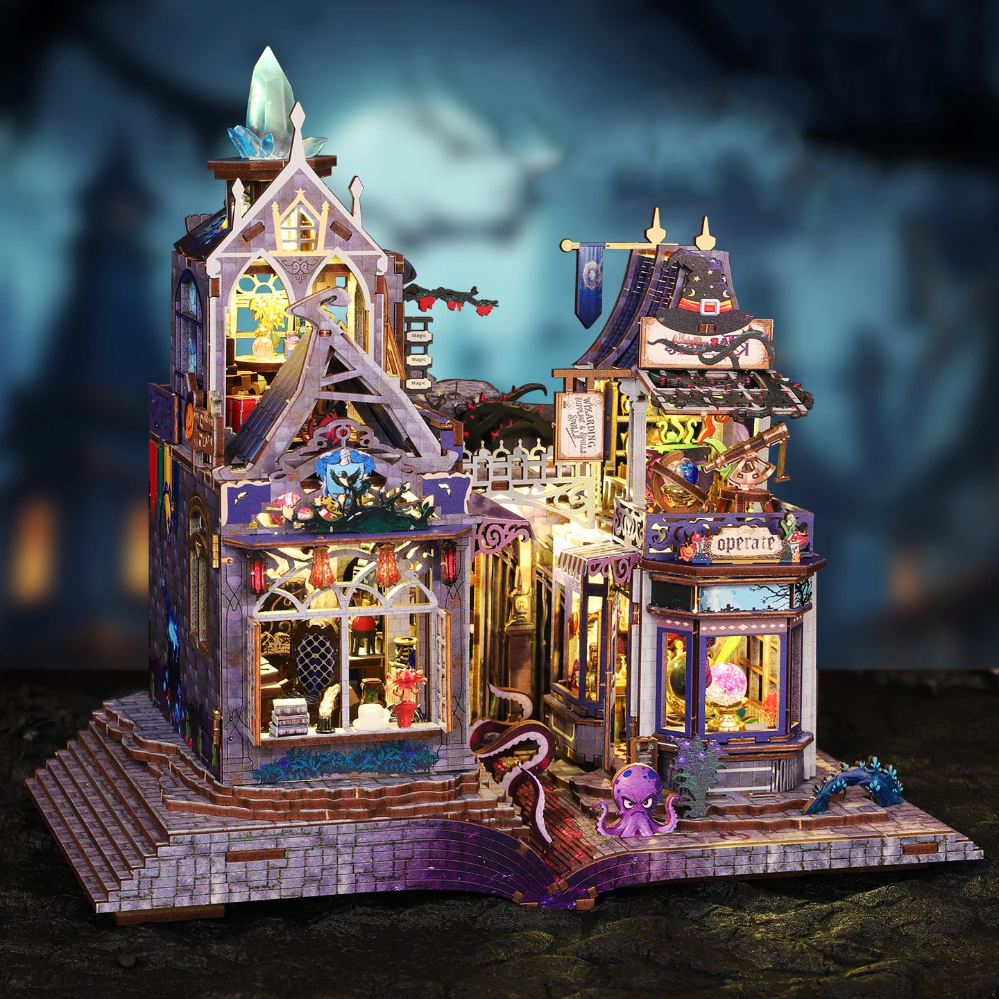 

Деревянный конструктор DIY «Ворота Тайного Царства»: миниатюрная модель дома с мебелью и LED-подсветкой, кукольный домик для подарков друзьям на день рождения