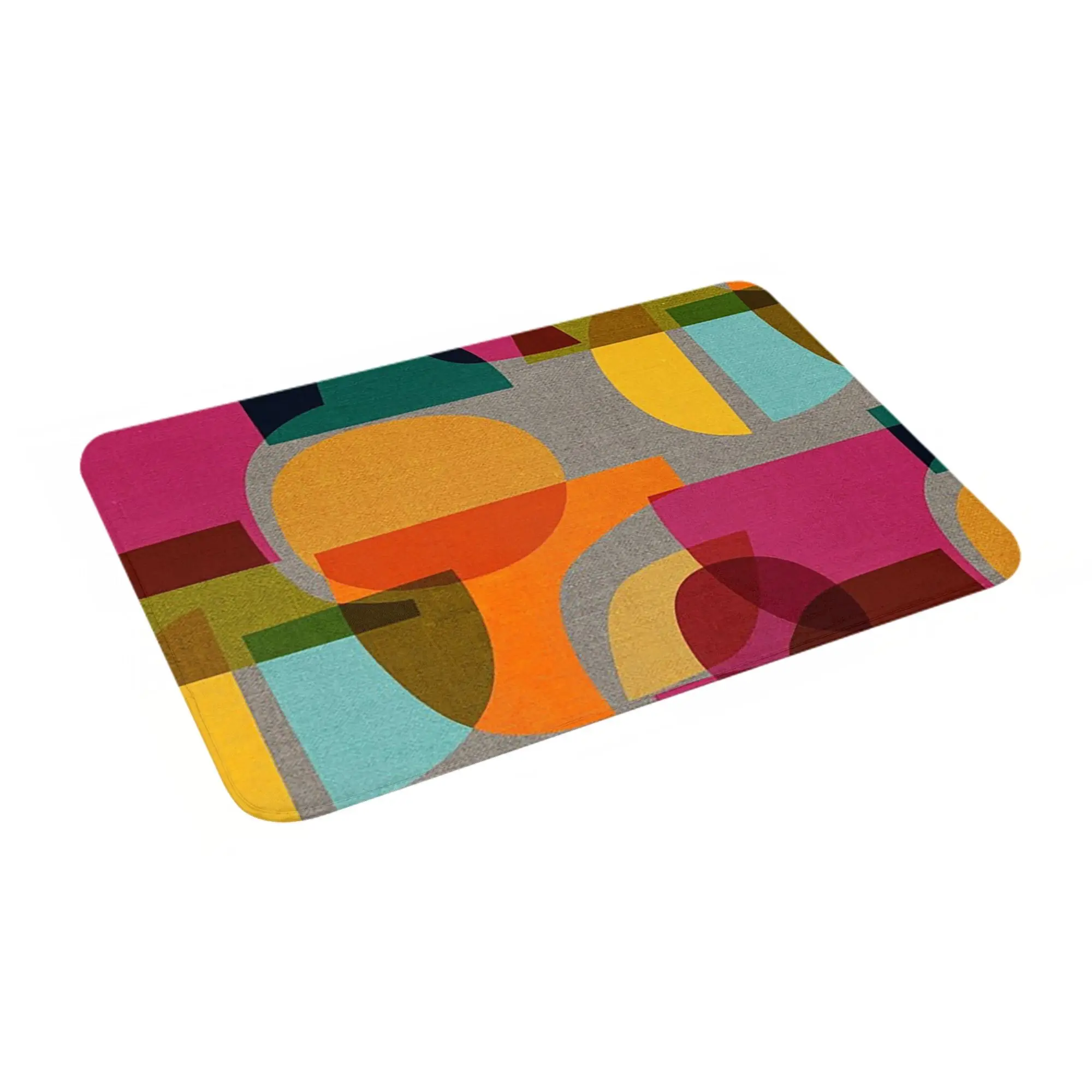 

Калейдоскоп середины века, противоскользящий коврик для двери, напольный коврик, впитывающий коврик, ковер для кухни, входа, дома, гостиной, коврики для ног