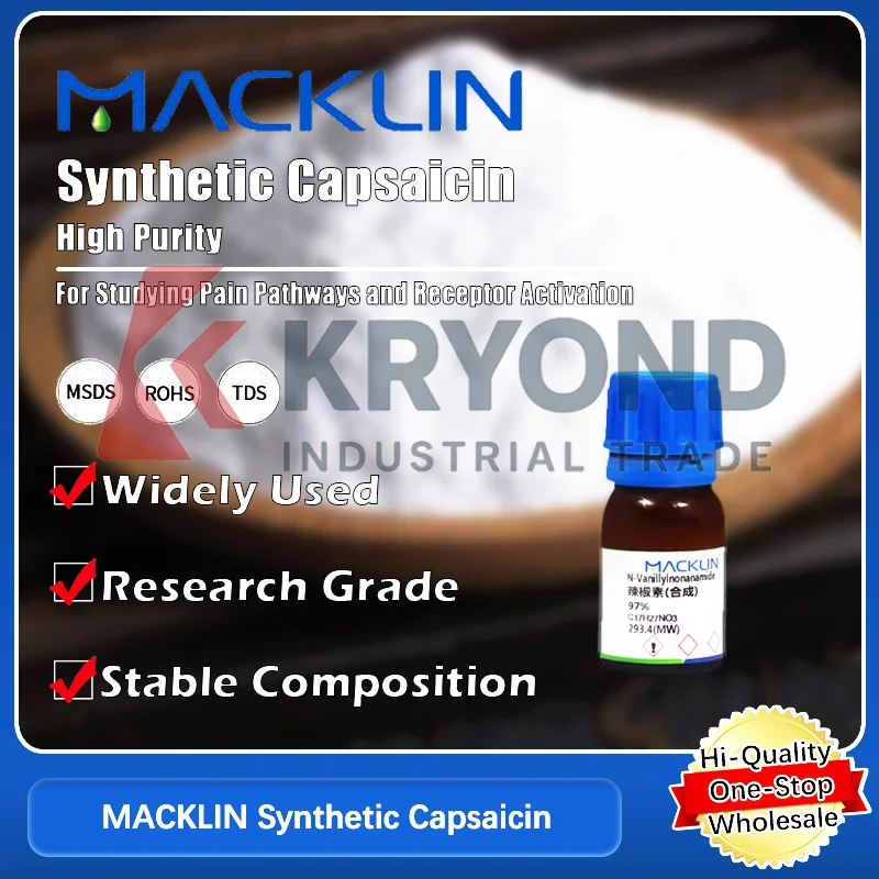 MACKLIN Synthetic Capsaicin 97% Purity CAS 2444-46-4 Laboratory Reagent for Irritant Compound Studies Original Product