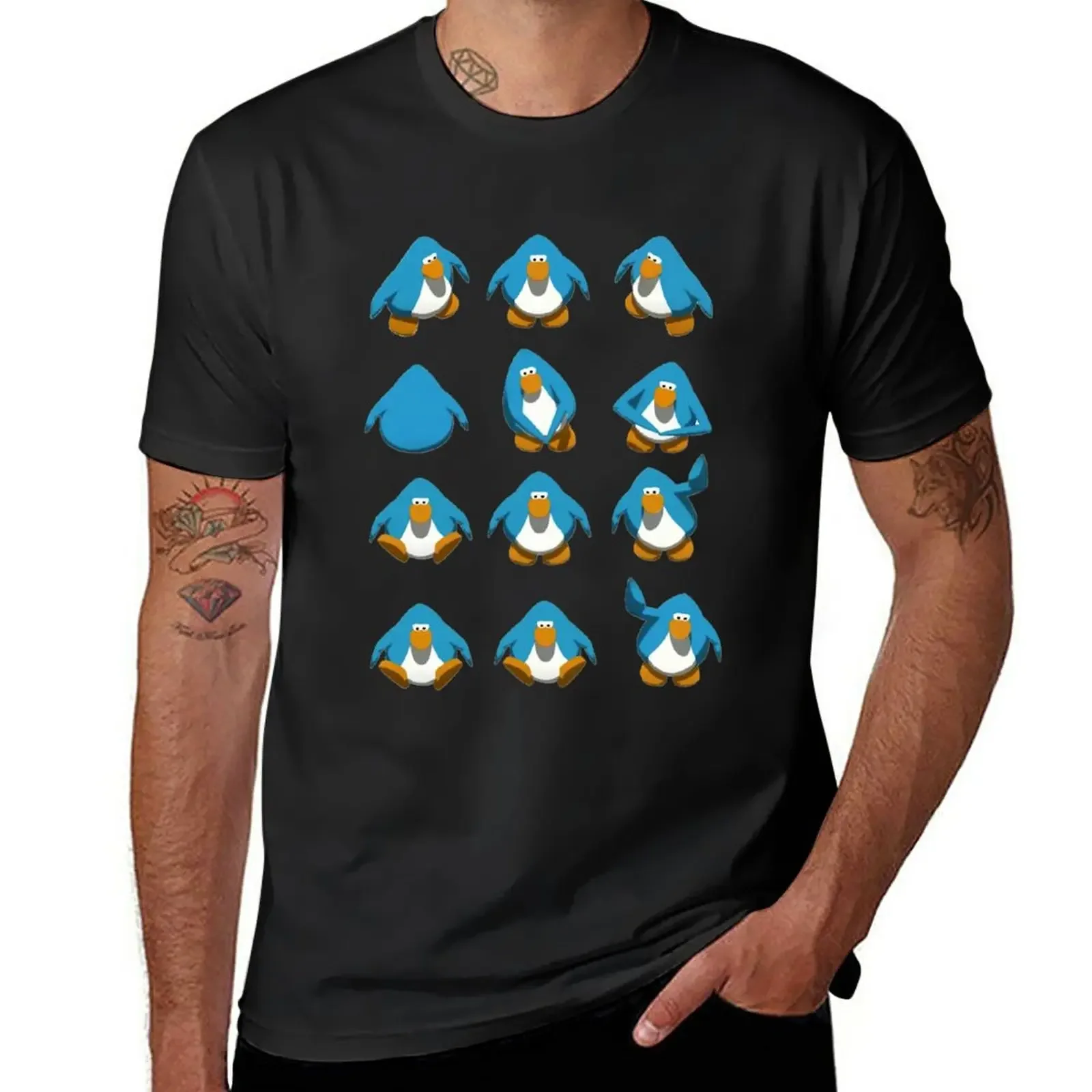2025 new model harajuku men clothing New Club Penguin Default Dance Classic T-Shirt anime clothes vintage clothes Tee workout sh