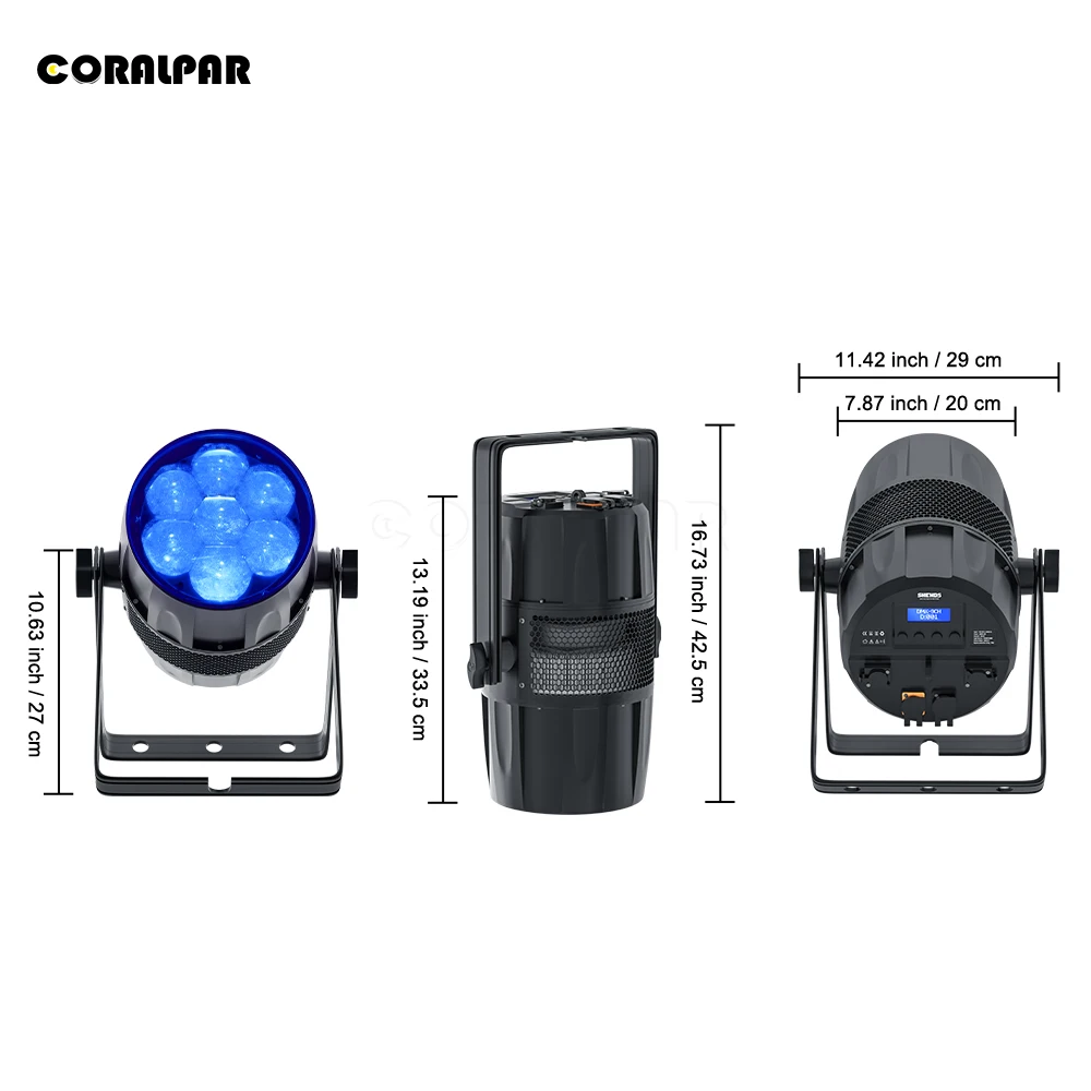 Imagem -03 - Coralpar Ip65 à Prova Dip65 Água Led Zoom & Lavagem Par 7x40w Rgbw Abelha Olho Iluminação Efeitos Estroboscópicos para dj Discoteca Casamento Boate Teatro