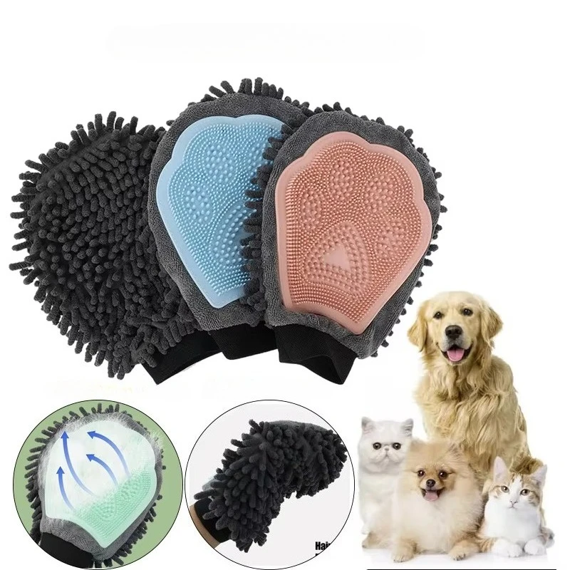 

Двусторонняя чистка, перчатки для ухода за домашними животными, массажные принадлежности для мытья собак, ванна, быстрая впитывающая воду, удаляет волосы, перчатки, товары для домашних животных