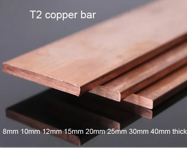 WESTCREEK 8mm 10mm 12mm 15mm 20mm 25mm Thick T2 Copper Bar Article Copper Strip Flat Bar Line Copper Busbar Square Block