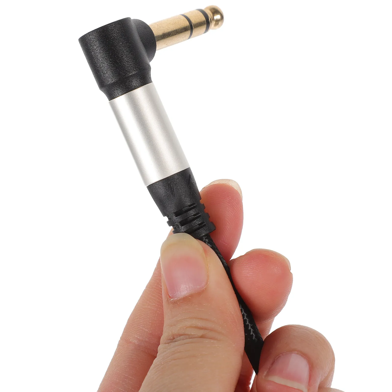 

Guitar Patch Cable 6.35mm Male to Male Gold-Plated Copper Plug Audio Cable High Fidelity Shielding for Microphone Speaker