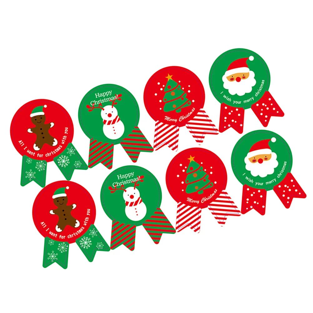 320Pcs Christmas Sealing Sticker Creative Patterns Scrapbooking Envelope Sealing Holiday Packaging Decals