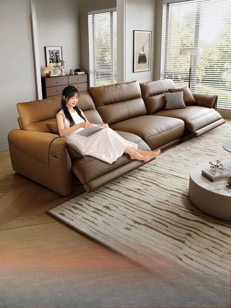 Space electric cabin home theater wall leather sofa