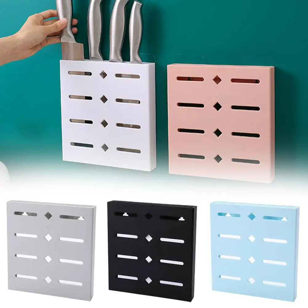 Wall-mounted Kitchen Knives Storage Rack Household Punch-free Organizer Multifunctional Holder Knife Rack Utensils Organize P8O1