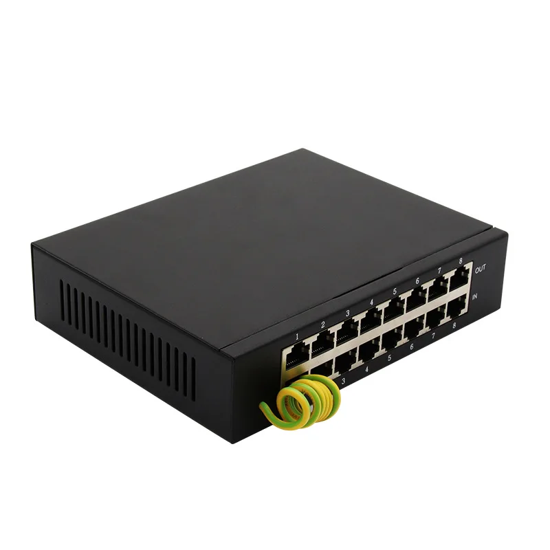 8CHs POE 100M Cable de red señal pararrayos RJ45 Cámara Thunder Multi Puerto monitoreo Protector contra sobretensiones