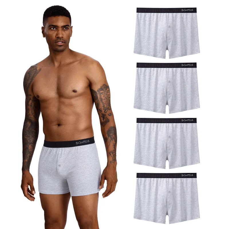 남성용 반사 팬티, 면 복서, 남성 언더팬츠 단추, 섹시한 브리프, 복서 반바지, 트렁크, 럭셔리 세트, 케너, 4 개