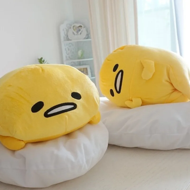 40cm Sanrio Gudetama pluszowe zabawki Kawaii figurka Anime miękkie pluszowe lalki leniwe poduszki z jajkiem urocze prezenty na urodziny dziewczynki