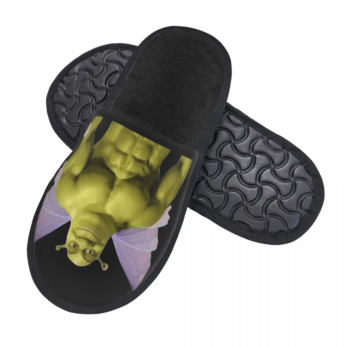 Funny Shreks Meme Winter Cotton Home Slippers Living Room Shreks Butterfly Soft Memory Foam Slippers Anti Slip