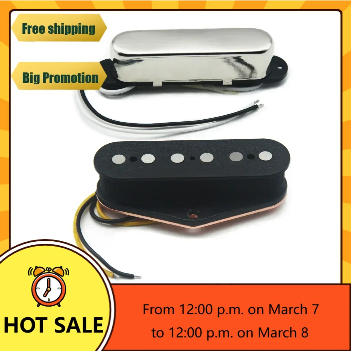 

QX-Music Store-Alnico 5 Pickup Neck & Bridge Electric Guitar Pickup Single Coil Guitar Accessories