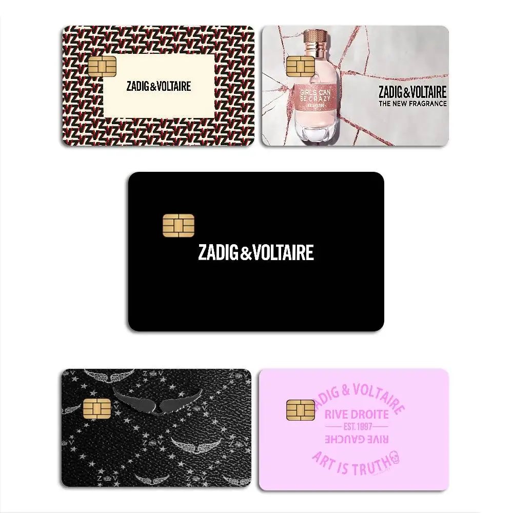 Pegatinas de piel para tarjetas de crédito Z-Zadig y V-Voltaires, sin residuos adhesivos, resistentes al agua, para tarjetas de crédito VISA y tarjetas de metro