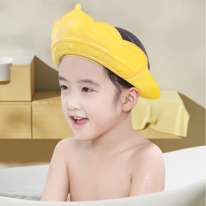 Baby Swim Shower Cap Bath Shampoo Eye Protection Head Water Cover Baby Care Wash Hair Adjustable Shower Cap For 0-6 Years Kids