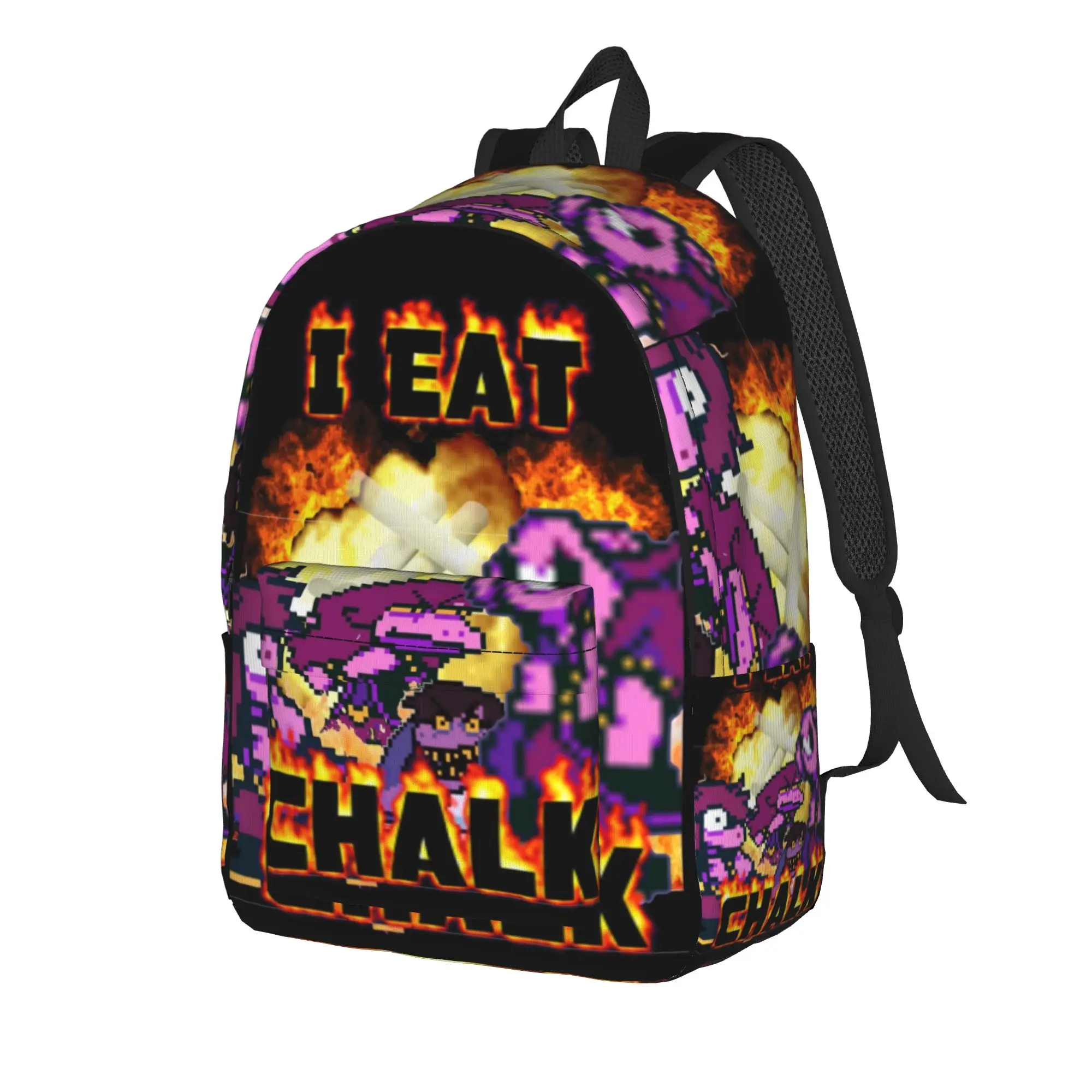I eat chalk Susie Deltarune Game Backpack  Style Backpacks Unisex College Soft High School Bags Design Rucksack