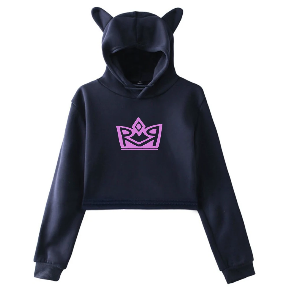 Ranboo-Jersey Dream Team SMP Double R Merch con orejas de gato, Sudadera con capucha de manga larga, Top corto para mujer, ropa para mujer