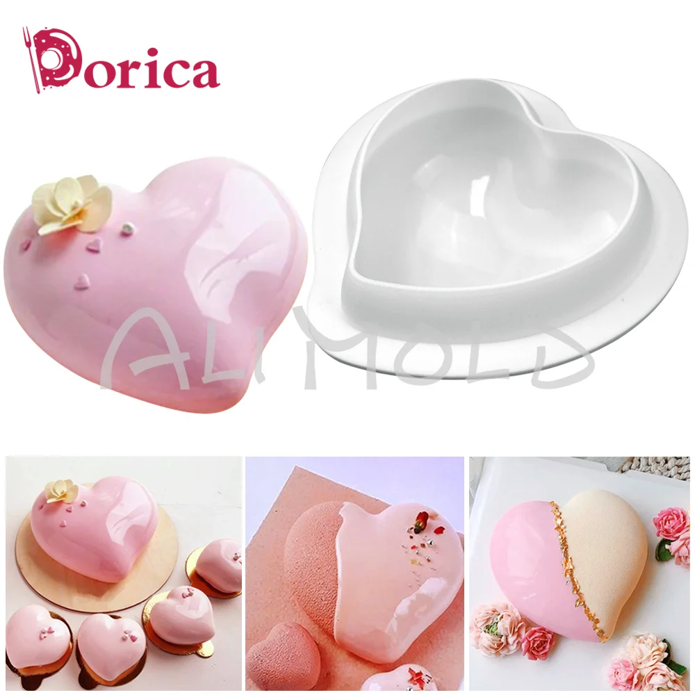 3D Heart Silicone Mousse Mold Dessert Pastry Baking Pan Non-stick Pudding Chocolate Mould Cake Decorating Tools Kitchen Bakeware