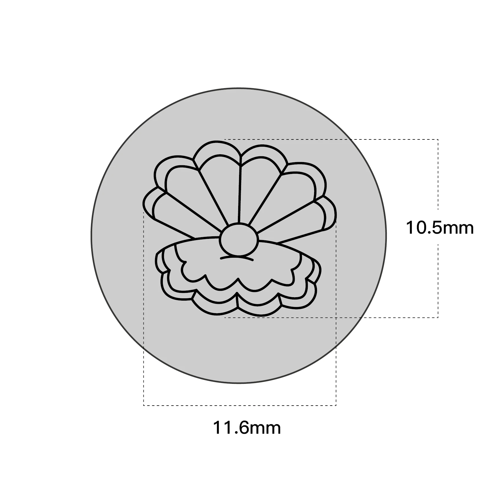 Metal Design Stamp for Metal Clam Shell, Metal Stamp for Jewelry Making Supplies (11.6mm)