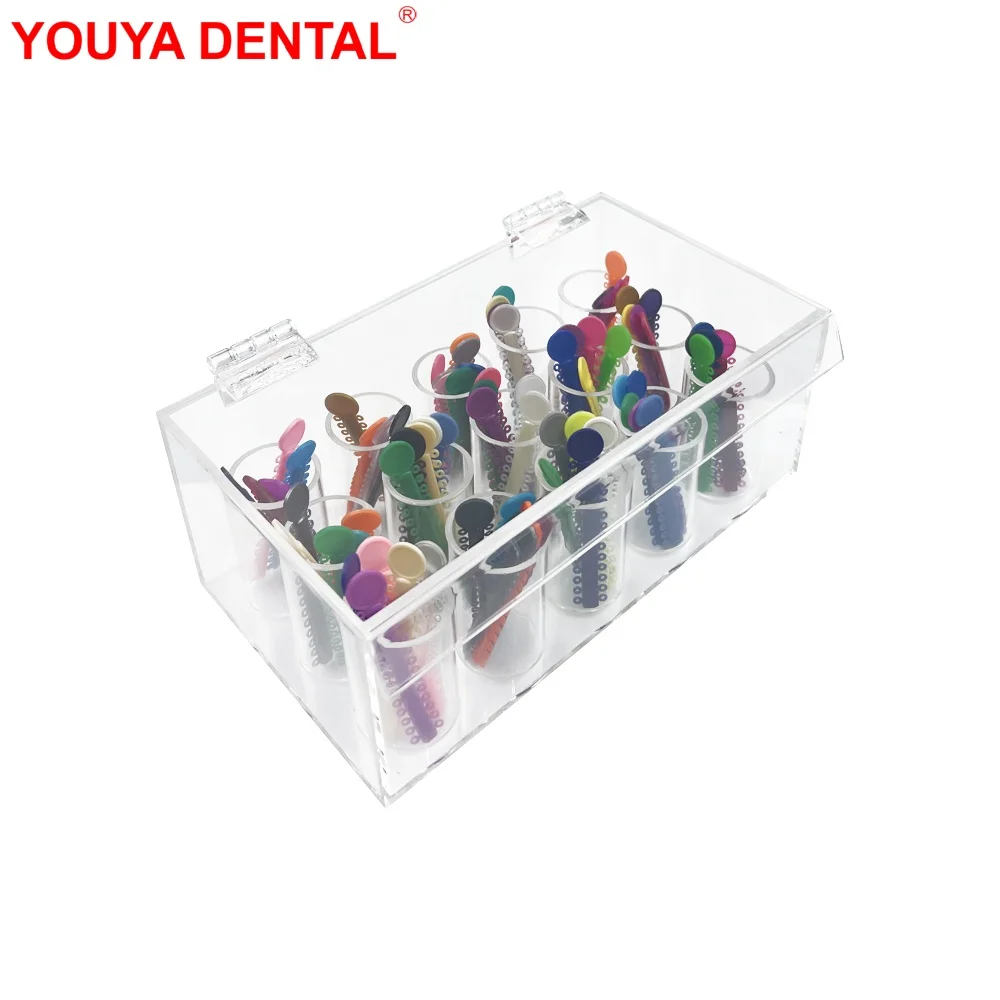 

1pc Dental Orthodontic Ligature Box Acrylic Dentistry Ligature Ties Organizer Elastic Rubber Bands Dispenser Holder Storage Case