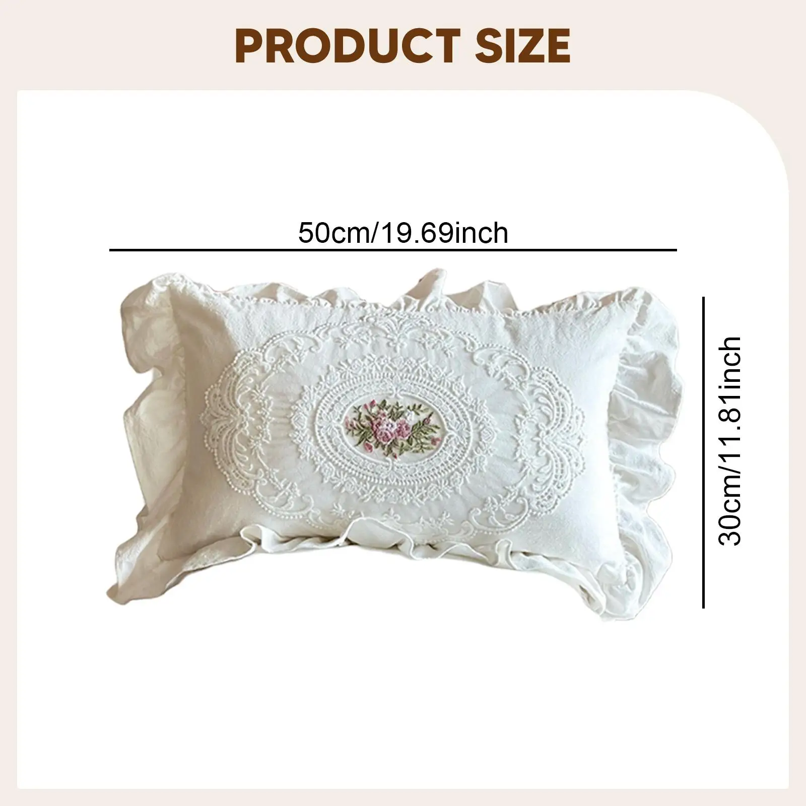 أغطية وسائد مزخرفة على طراز المزرعة الفرنسية الريفية الفاخرة للسرير،