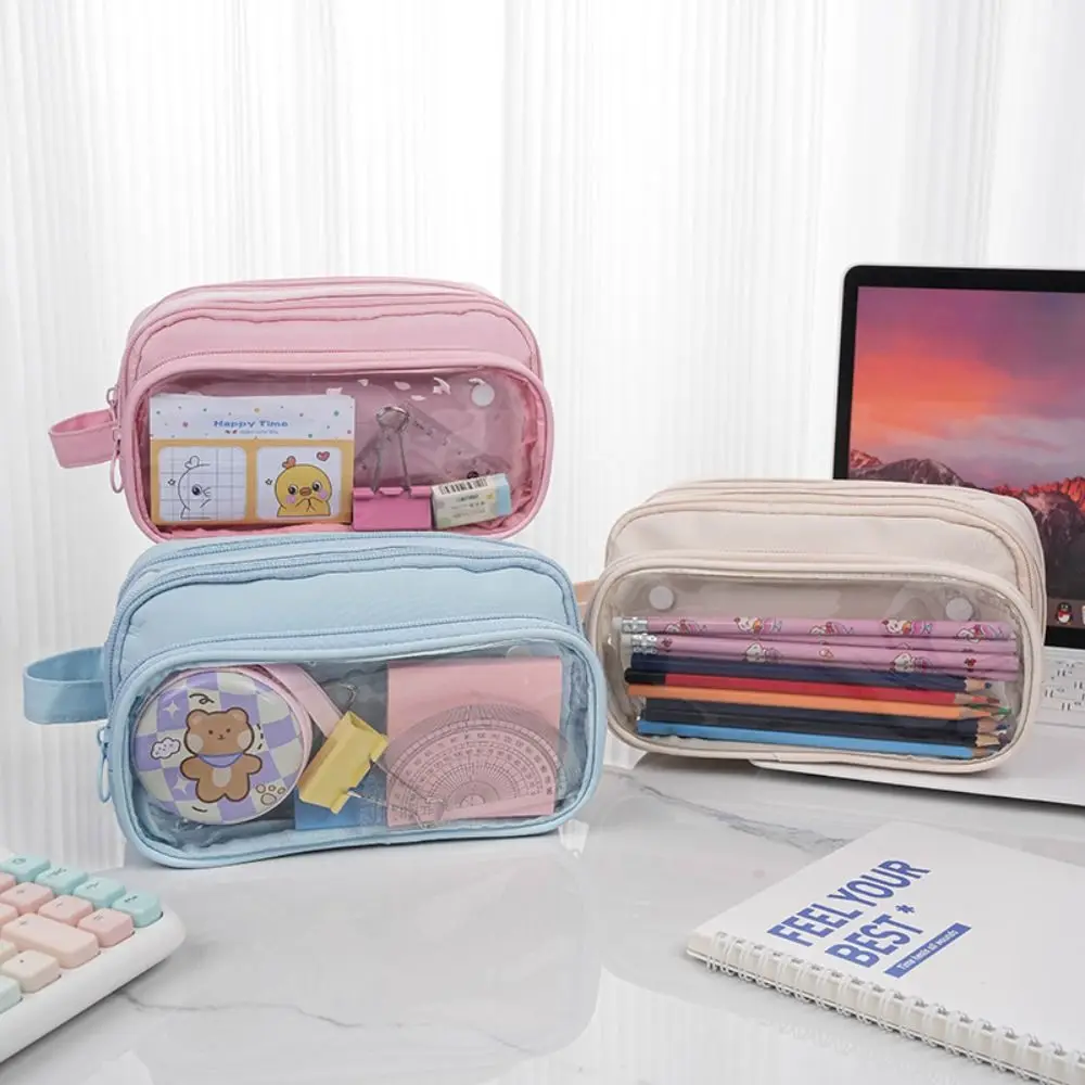 

Large Capacity Detachable Pencil Case Storage Bag Itabag Ita Bag Pouch Cosmetic Bag Solid Color Stationery Storage Bag Travel